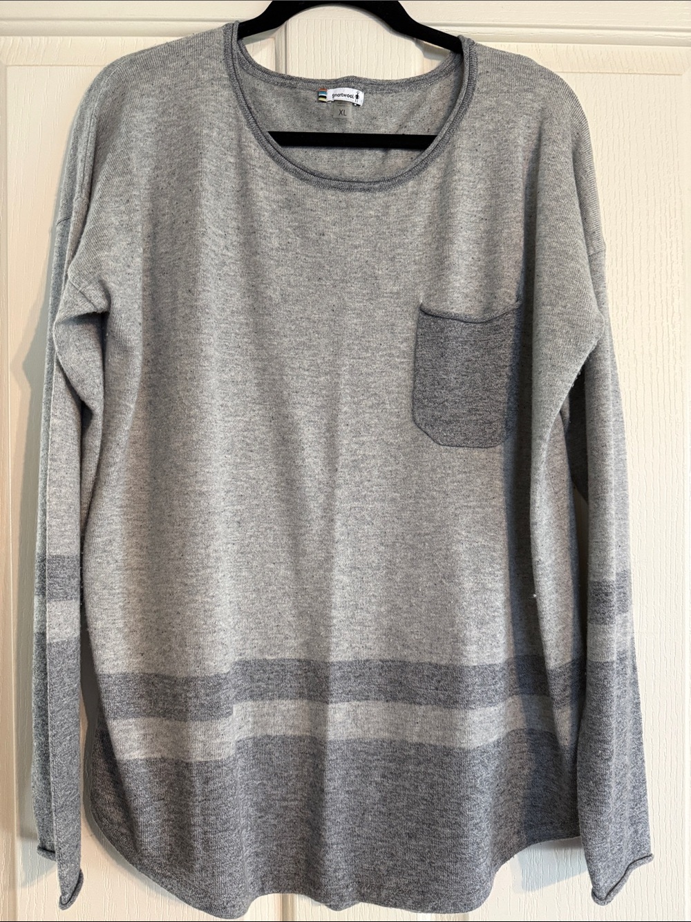 Smartwool Women's Gray Crew Neck Sweater with Pocket